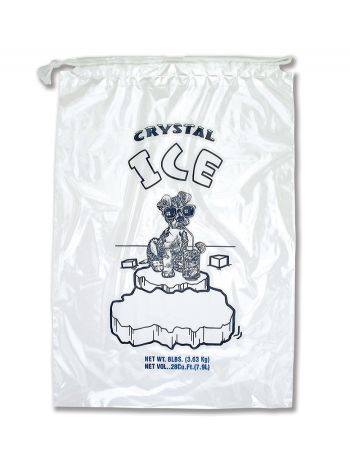 BAGS 8 LBS ICE WITH STRINGS